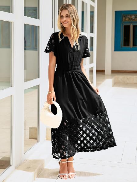 V-neck boho maxi dress