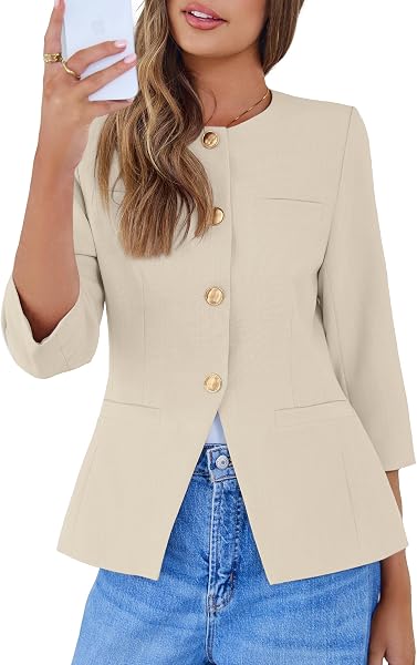 Collarless dressy blazer