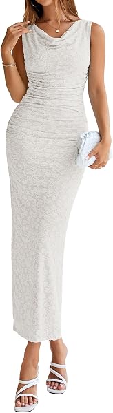 Floral cowl-neck maxi dress